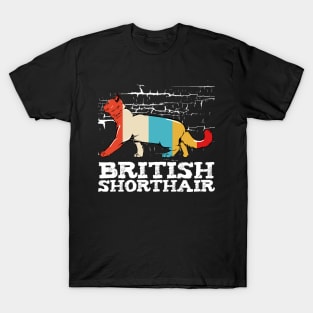 British Shorthair - Retro Style Cat Vintage Kitty T-Shirt